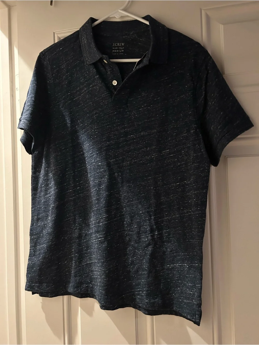 NWT J. Crew Men's Navy Heather Polo Shirt